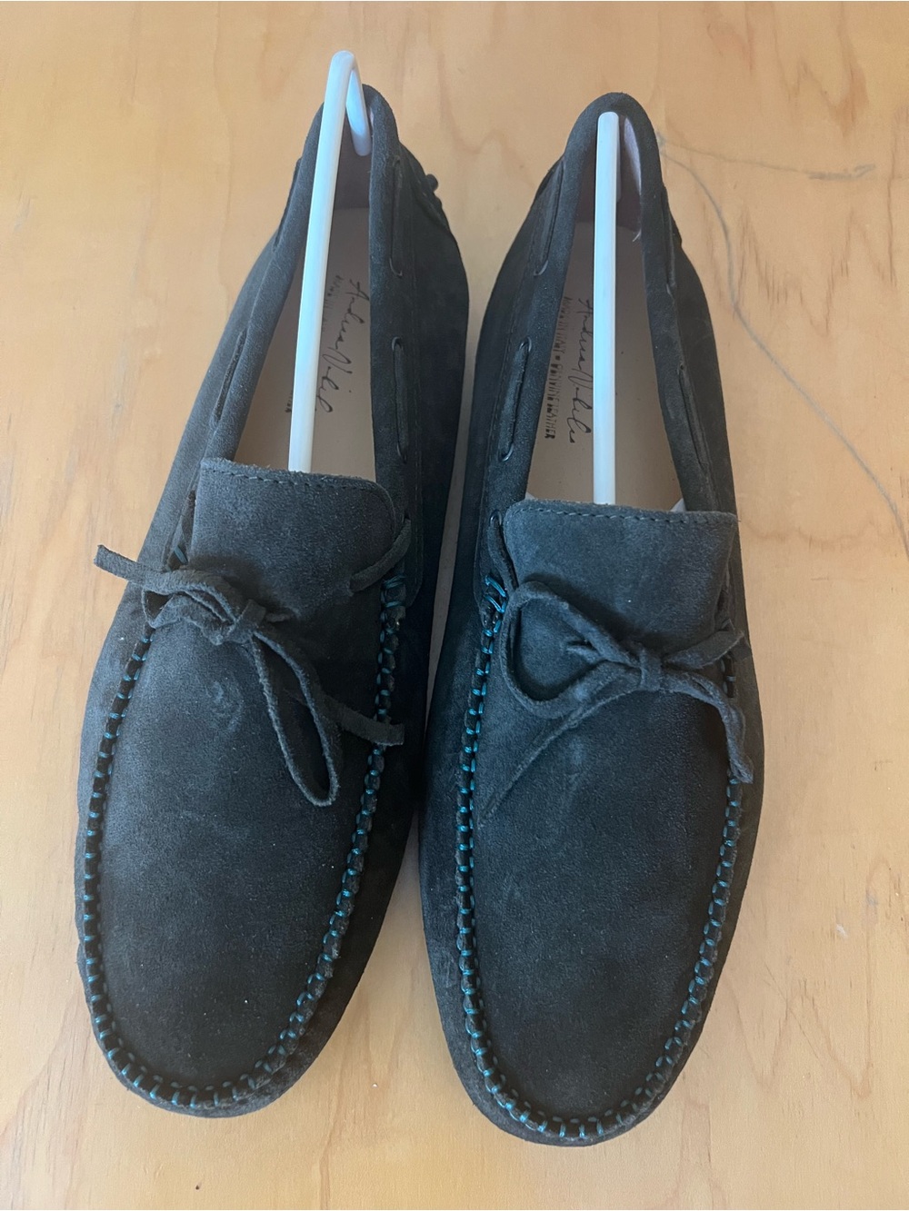 Men's Suede Moccasin Loafers in Dark Gray-11/11.5